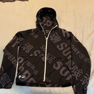 Superdry Black and Gray Windbreaker for Men